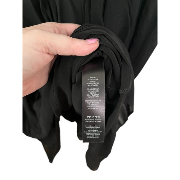 Chicos Black Label Sleeveless Black Midi Dress Size 2 / Large - Picture 5 of 6